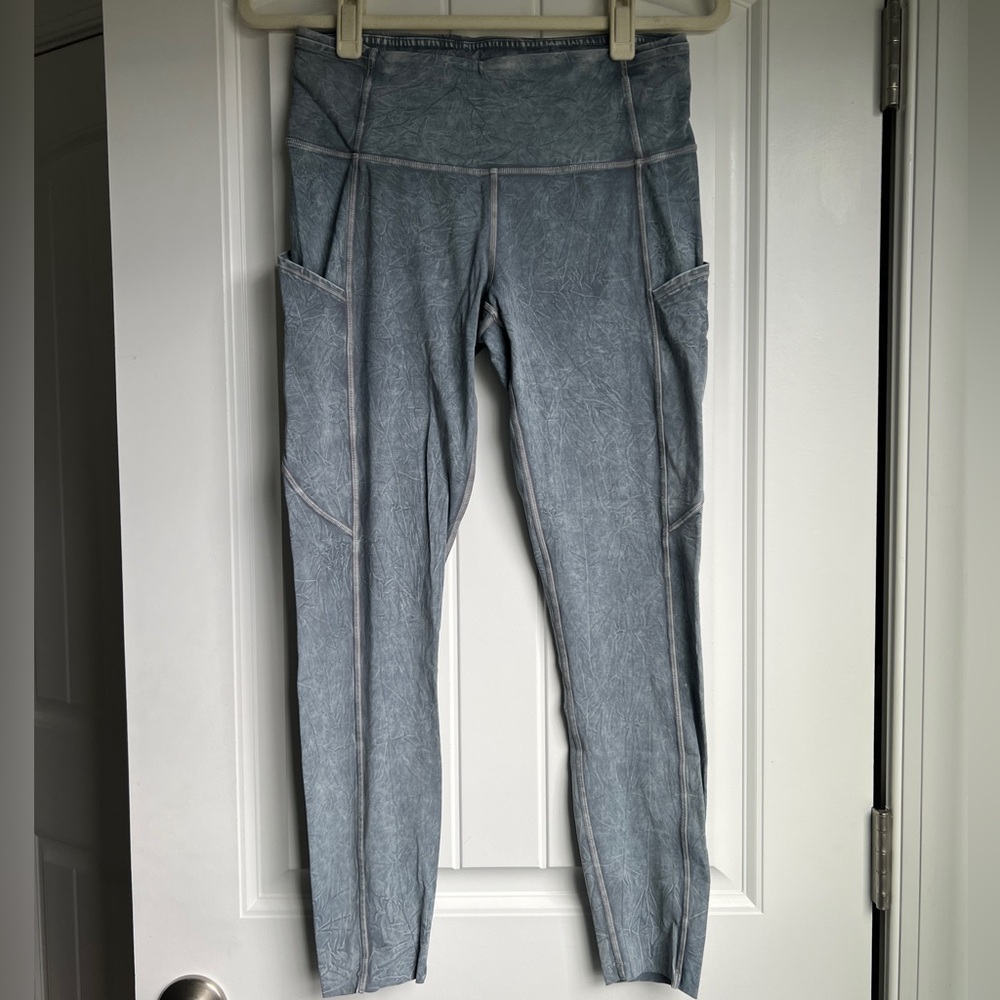 Lululemon Fast and Free High-Rise Tight 25"  Ice Dye in Ice Wash Asphalt Grey